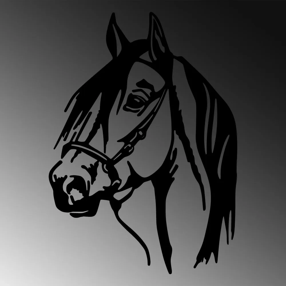 Horse Head Wanddeko - Schwarz