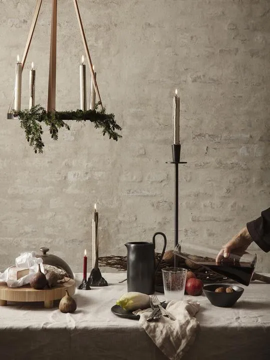 Hoy Casted Candle Holder Black