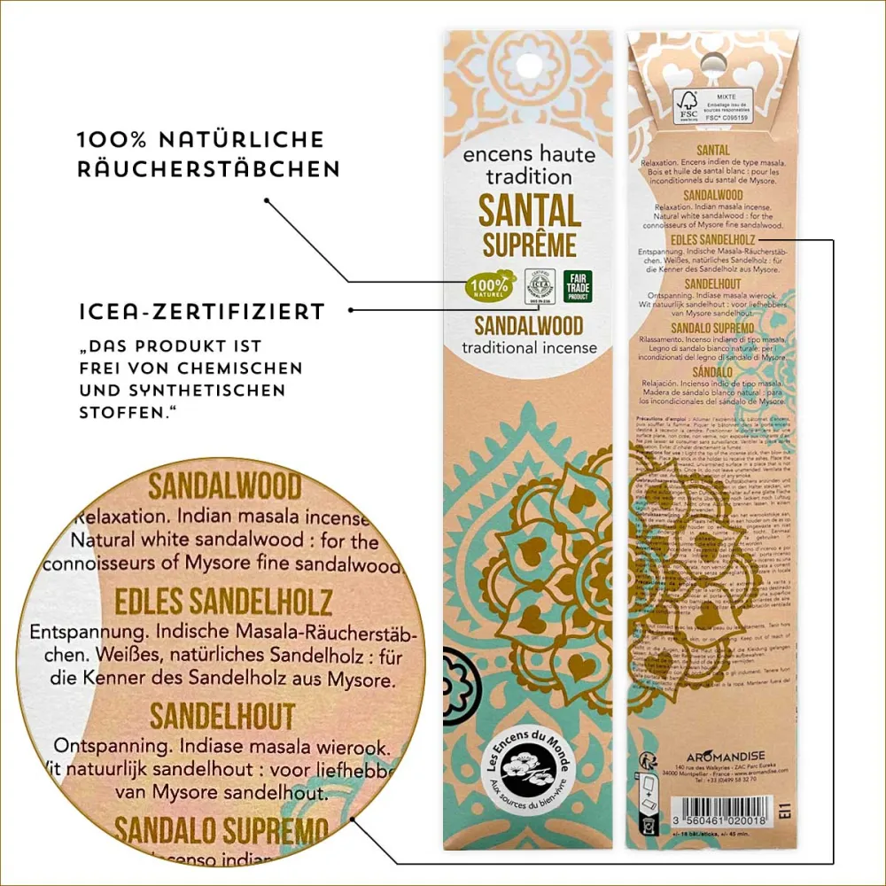 Indische Räucherstäbchen Edles Sandelholz