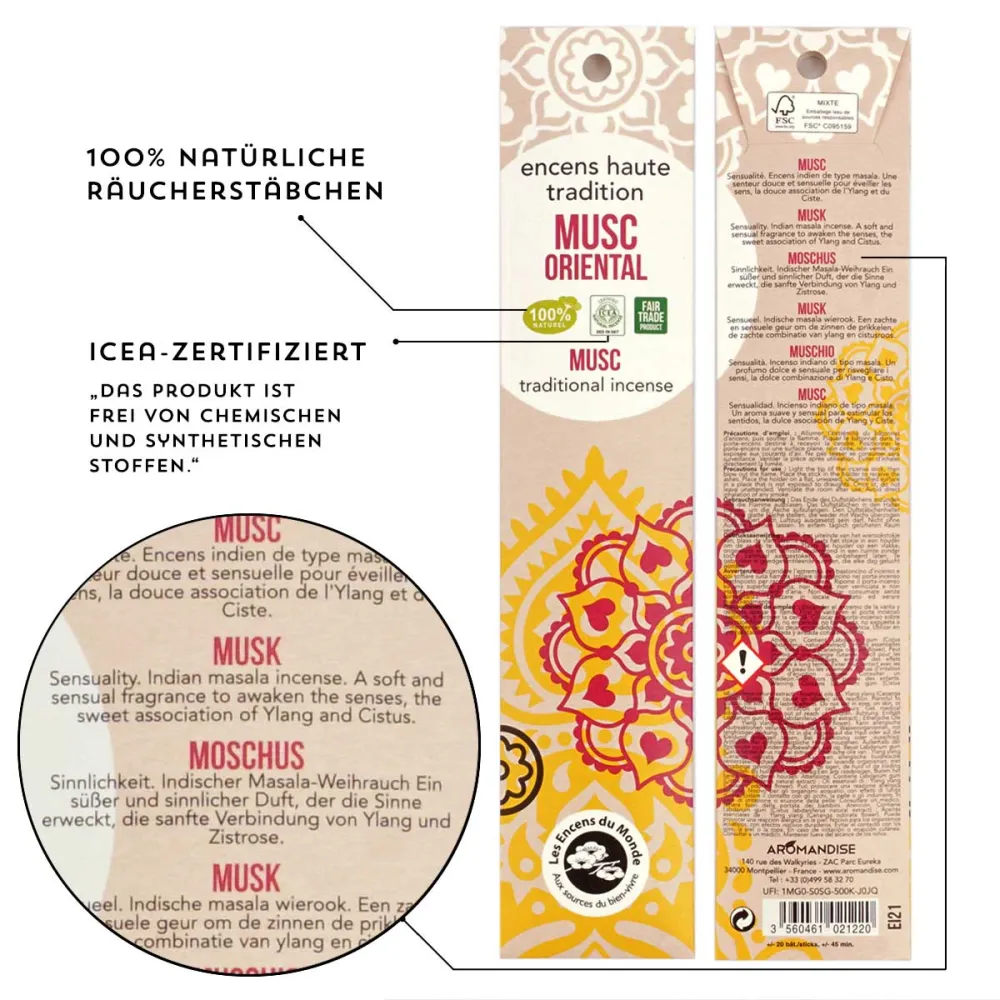 Indische Räucherstäbchen Musk Oriental