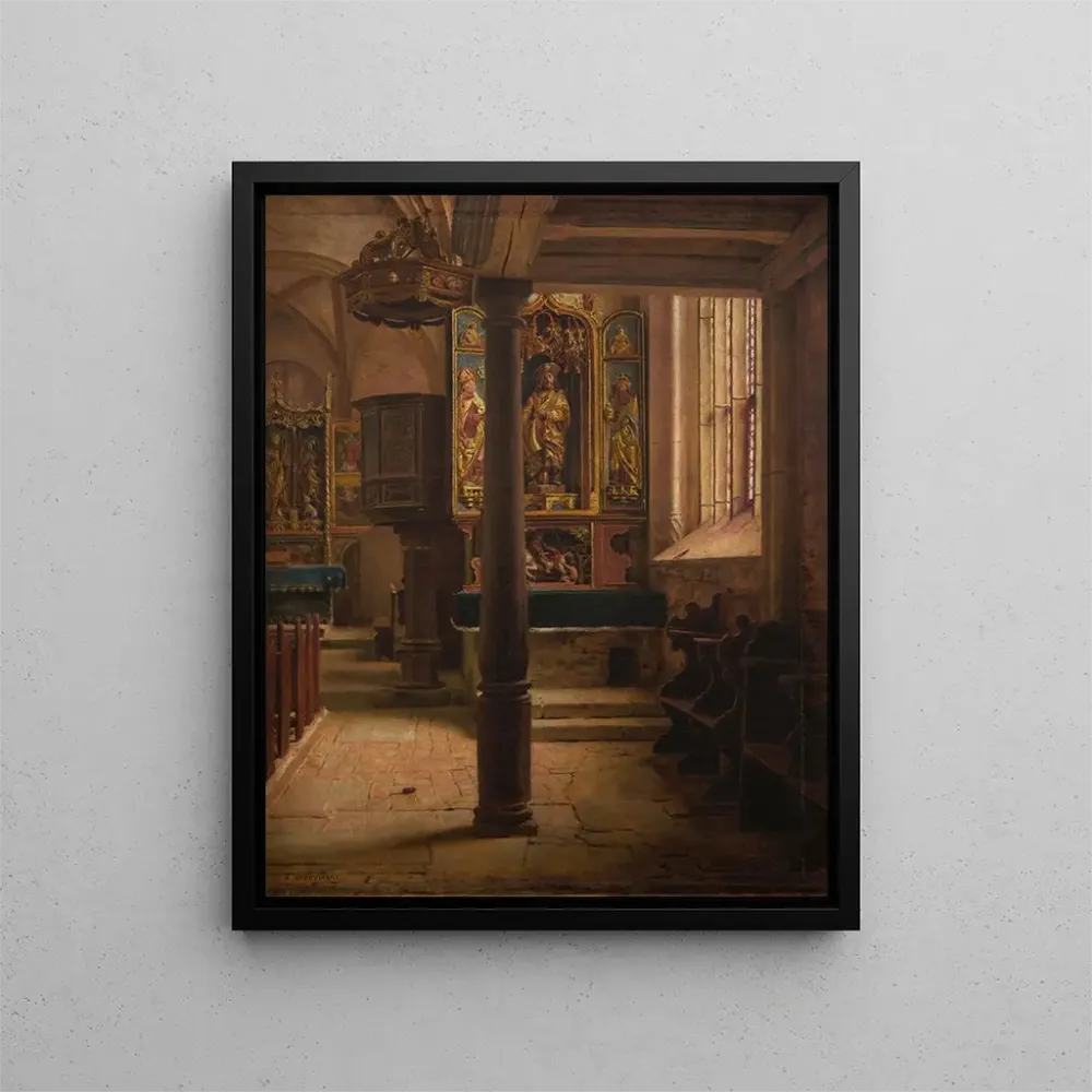 Innenansicht der Kirche Saint-Wolfgang Rothenburg - Aleksander Gierymski | Kunstdruck