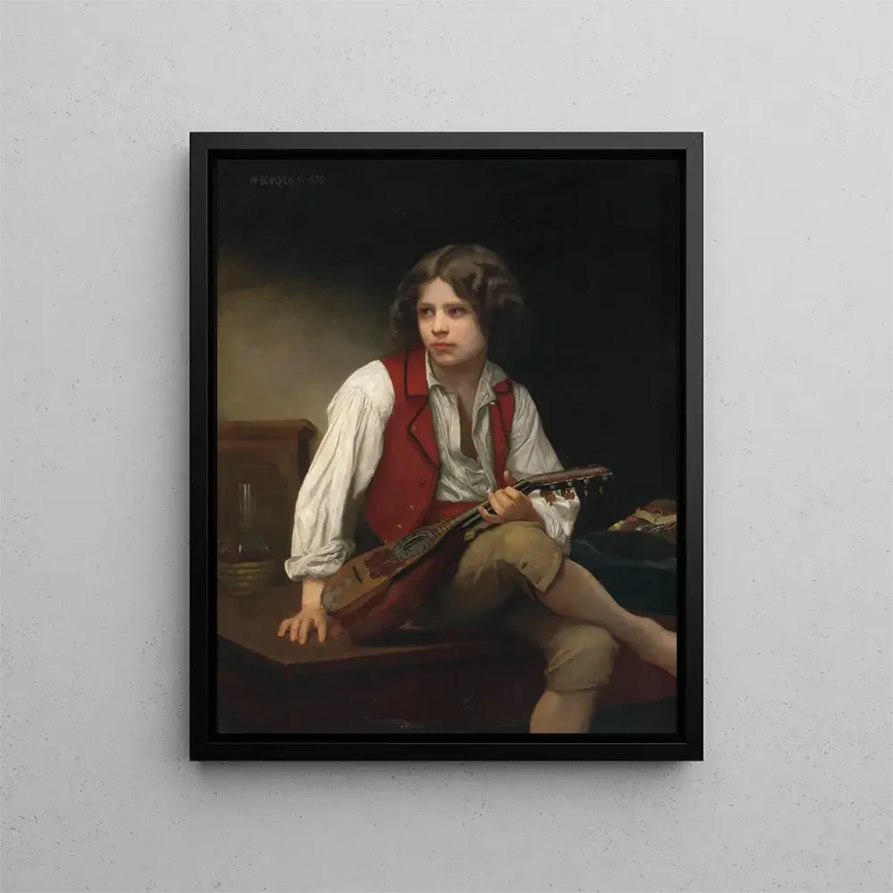 Italienisches Gemälde mit Mandoline - William Bouguereau | Kunstdruck