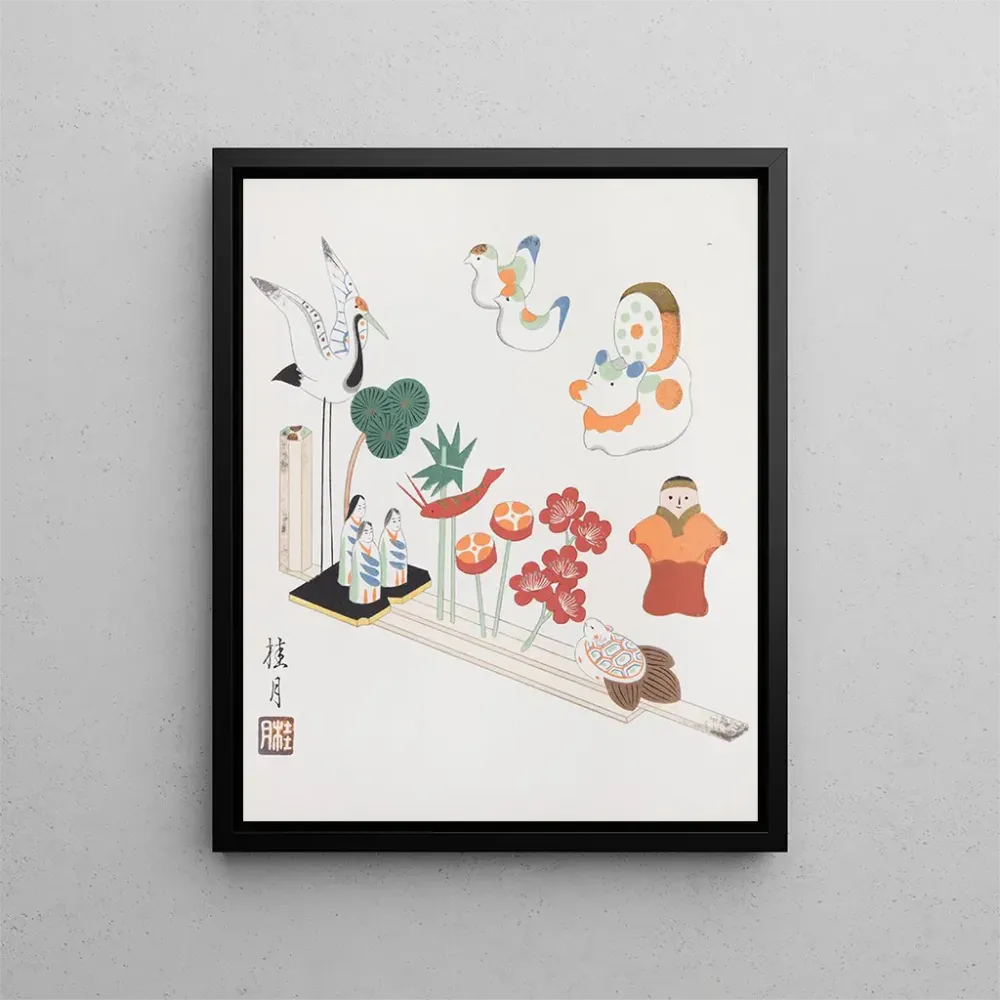 Japanisches Volkskunst-Gemälde Kydo gangu sh haru Pl01 - Yamashita Hakuba | Kunstdruck
