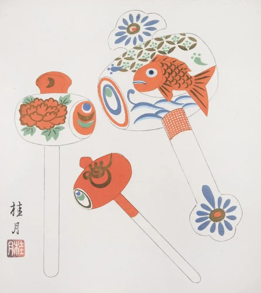 Japanisches Volkskunst-Gemälde Kydo gangu sh haru Pl03 - Yamashita Hakuba | Kunstdruck