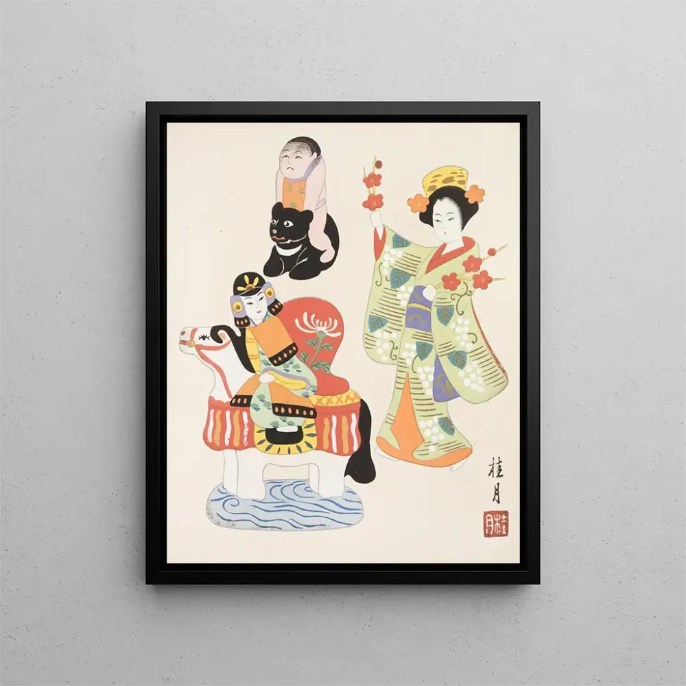 Japanisches Volkskunst-Gemälde Kydo gangu sh haru Pl12 - Yamashita Hakuba | Kunstdruck