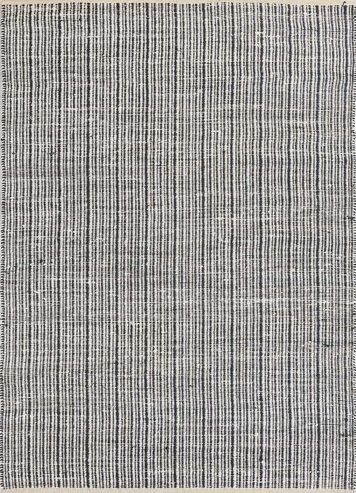 Juteteppich - 240 x 150 cm - schwarz-weiß