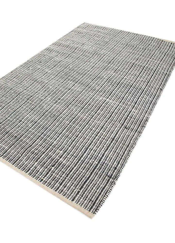 Juteteppich - 240 x 150 cm - schwarz-weiß