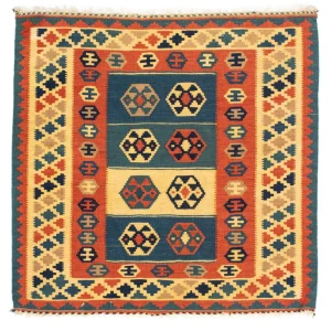 Kelim Teppich - Oriental 100 x 100 cm - mehrfarbig