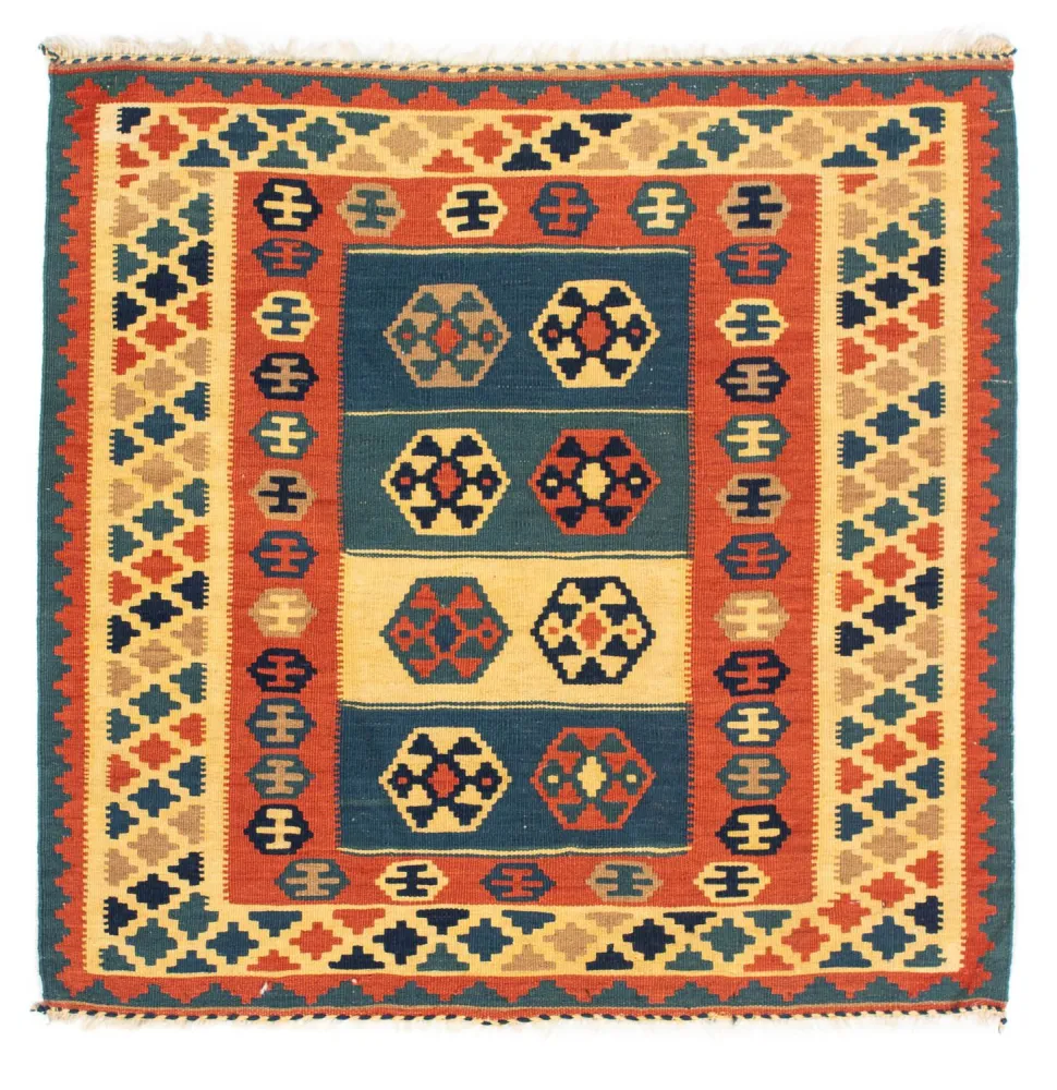 Kelim Teppich - Oriental 100 x 100 cm - mehrfarbig