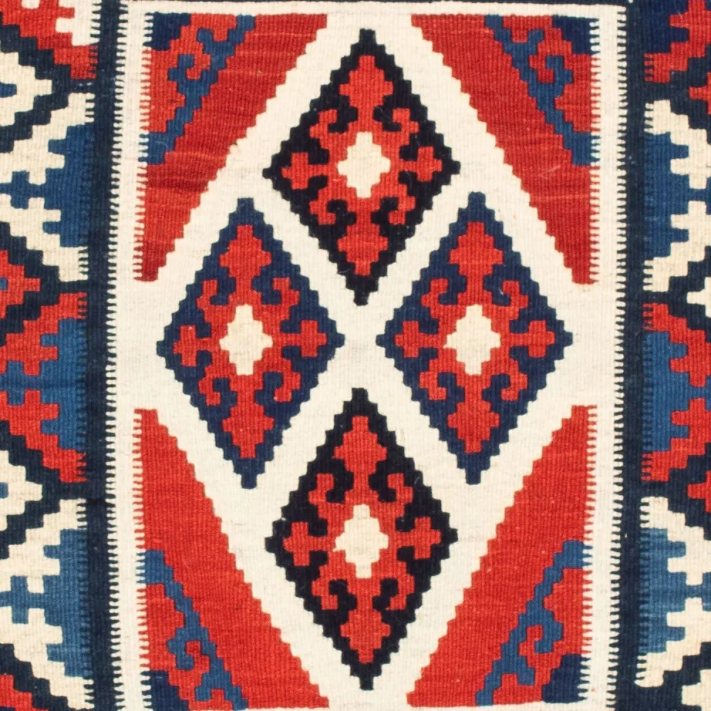 Kelim Teppich - Oriental 100 x 100 cm - rot