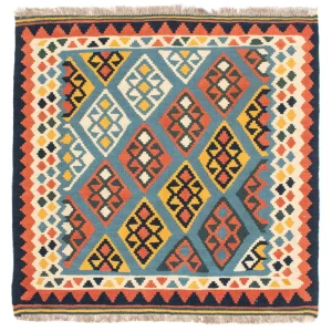 Kelim Teppich - Oriental 100 x 98 cm - hellblau