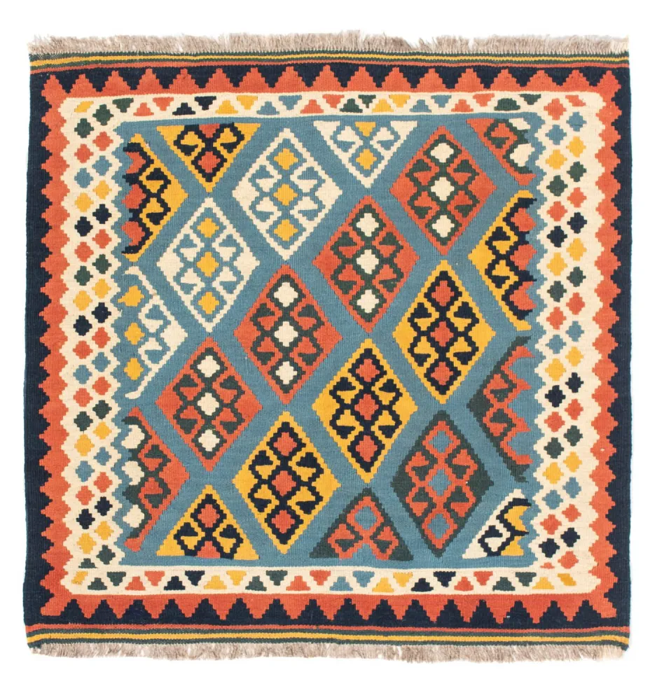 Kelim Teppich - Oriental 100 x 98 cm - hellblau