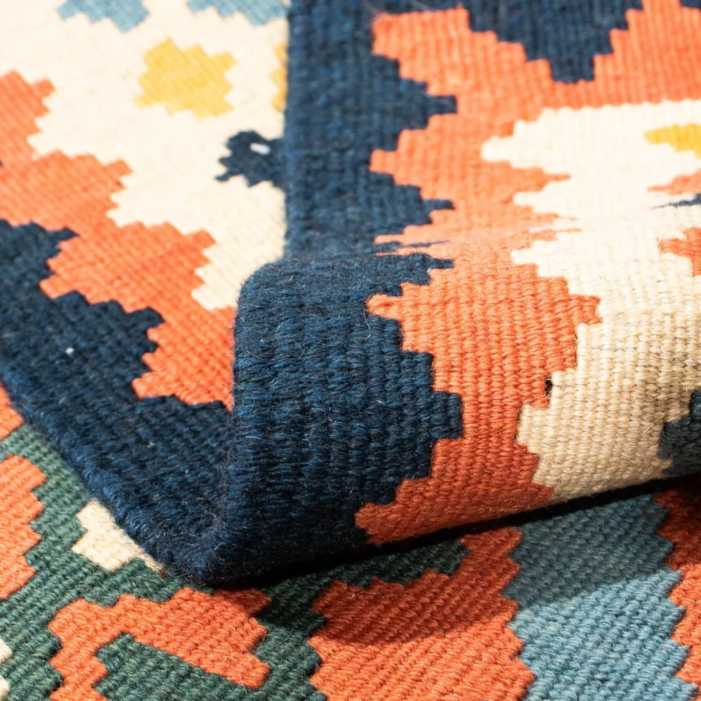 Kelim Teppich - Oriental 100 x 98 cm - hellblau
