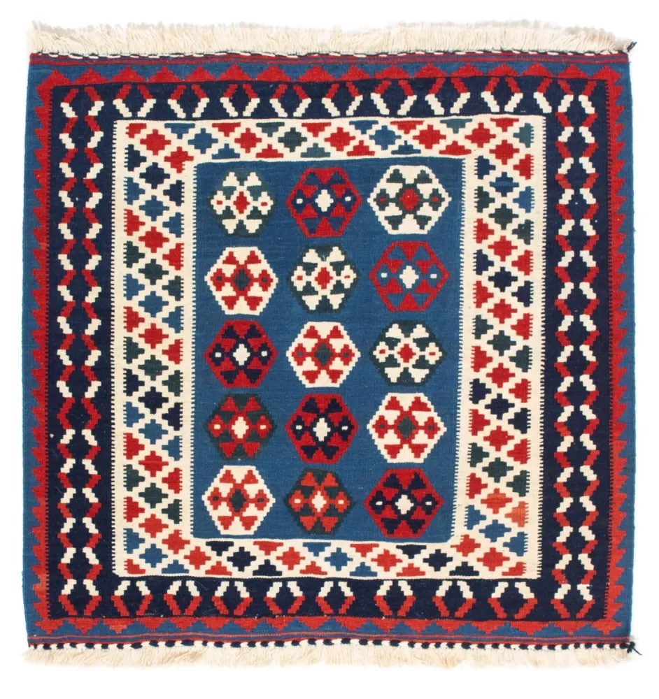 Kelim Teppich - Oriental 102 x 100 cm - blau