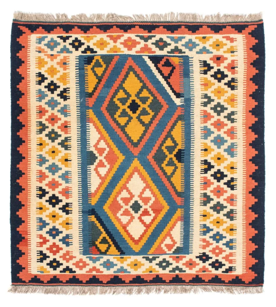 Kelim Teppich - Oriental 103 x 100 cm - blau