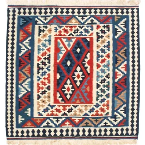 Kelim Teppich - Oriental 103 x 103 cm - blau