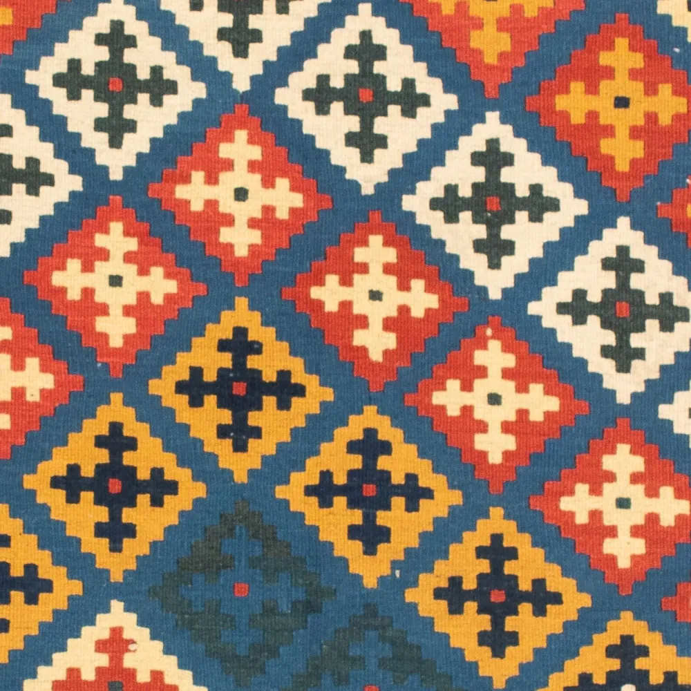 Kelim Teppich - Oriental 104 x 100 cm - dunkelblau