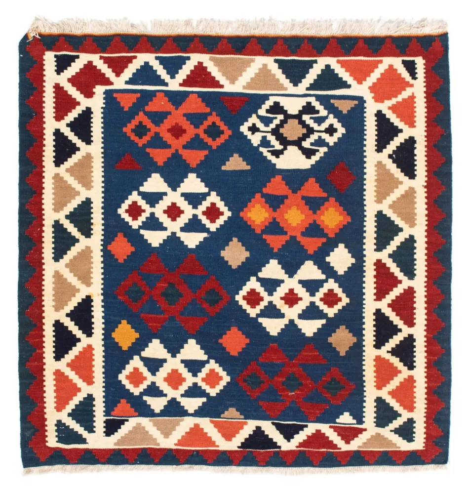 Kelim Teppich - Oriental 104 x 102 cm - dunkelblau