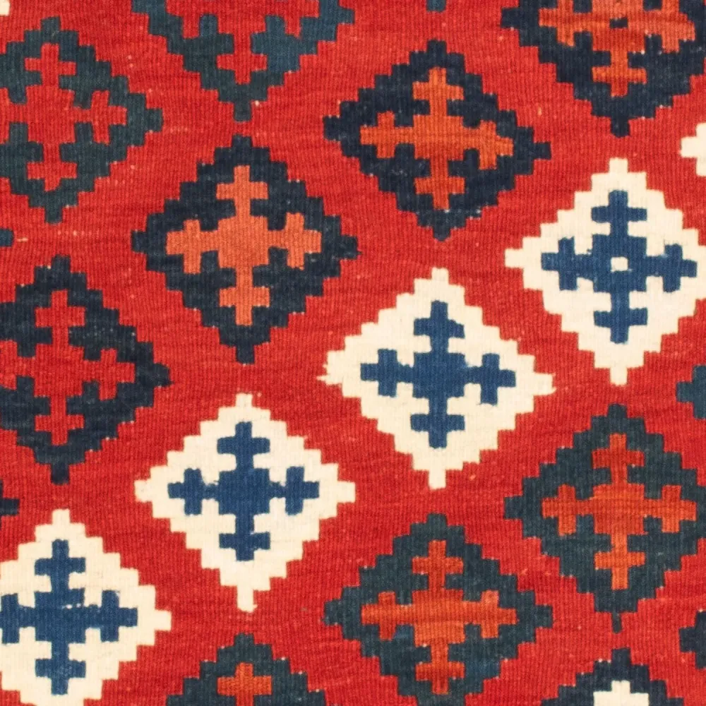 Kelim Teppich - Oriental 104 x 102 cm - dunkelrot