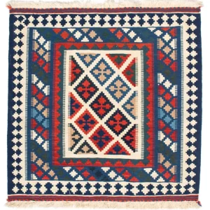 Kelim Teppich - Oriental 104 x 103 cm - blau