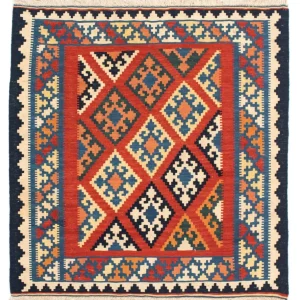 Kelim Teppich - Oriental 105 x 101 cm - rot