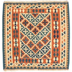 Kelim Teppich - Oriental 105 x 103 cm - orange