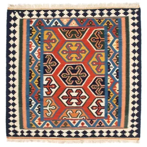 Kelim Teppich - Oriental 105 x 103 cm - rot