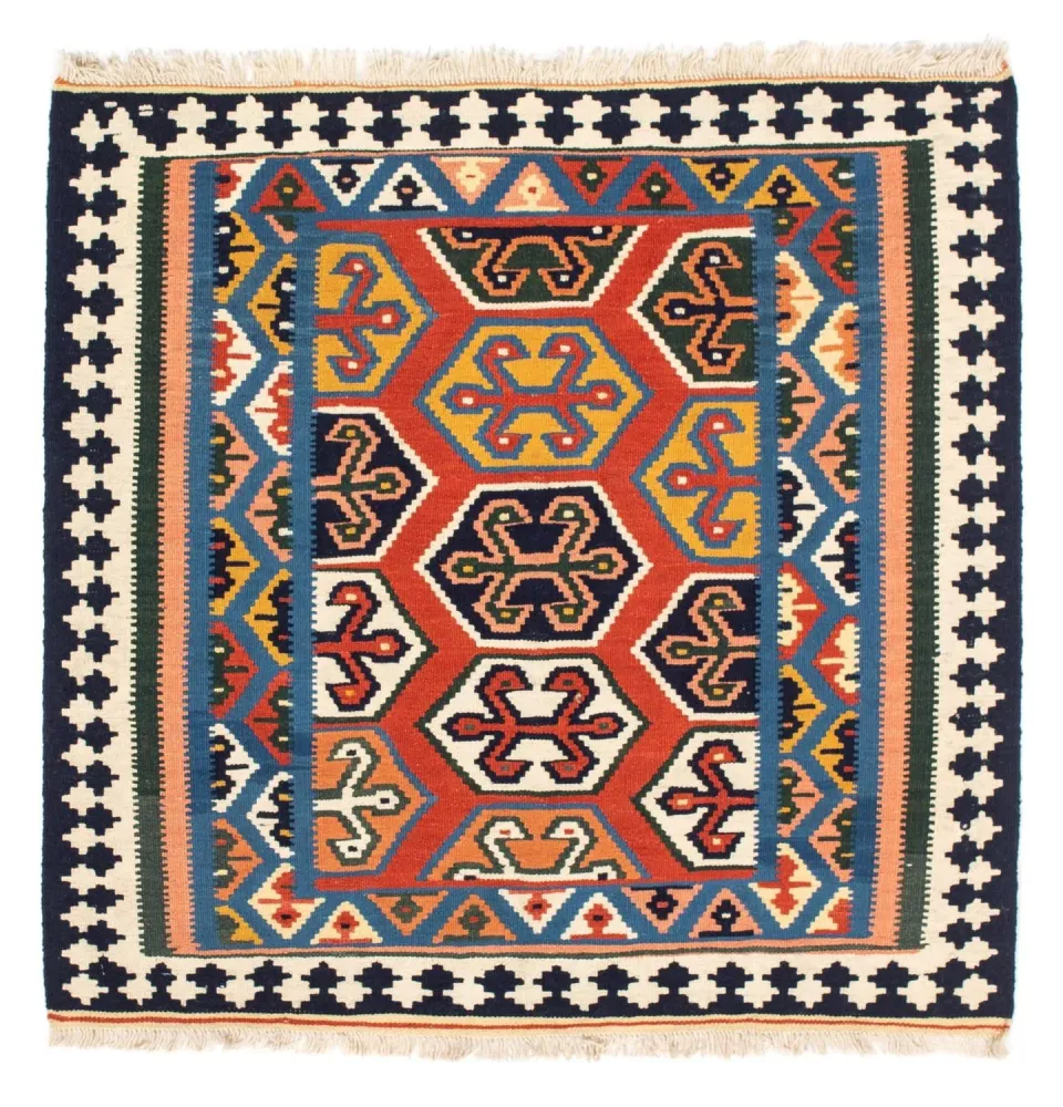 Kelim Teppich - Oriental 105 x 103 cm - rot