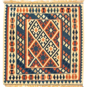 Kelim Teppich - Oriental 106 x 100 cm - mehrfarbig