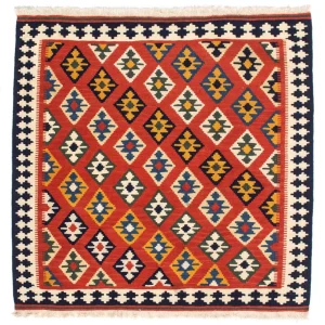 Kelim Teppich - Oriental 106 x 103 cm - rot