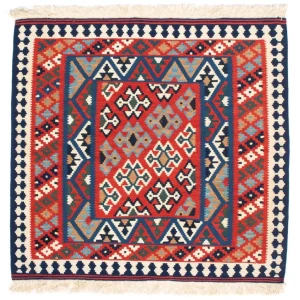 Kelim Teppich - Oriental 108 x 101 cm - rot