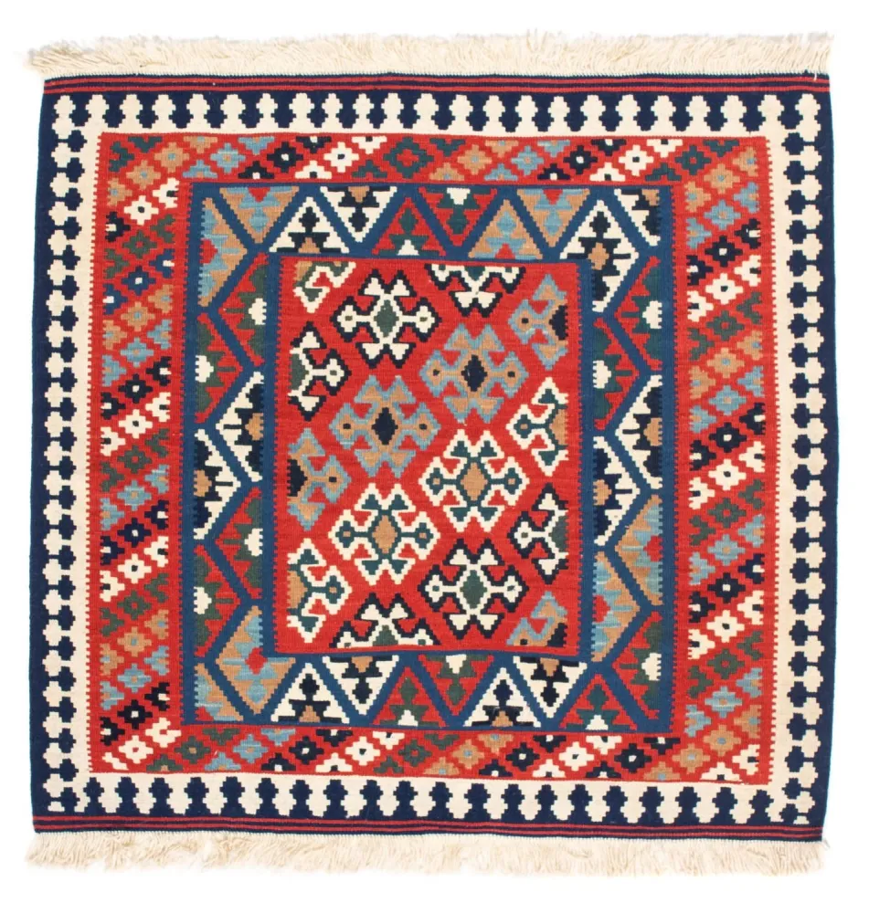 Kelim Teppich - Oriental 108 x 101 cm - rot
