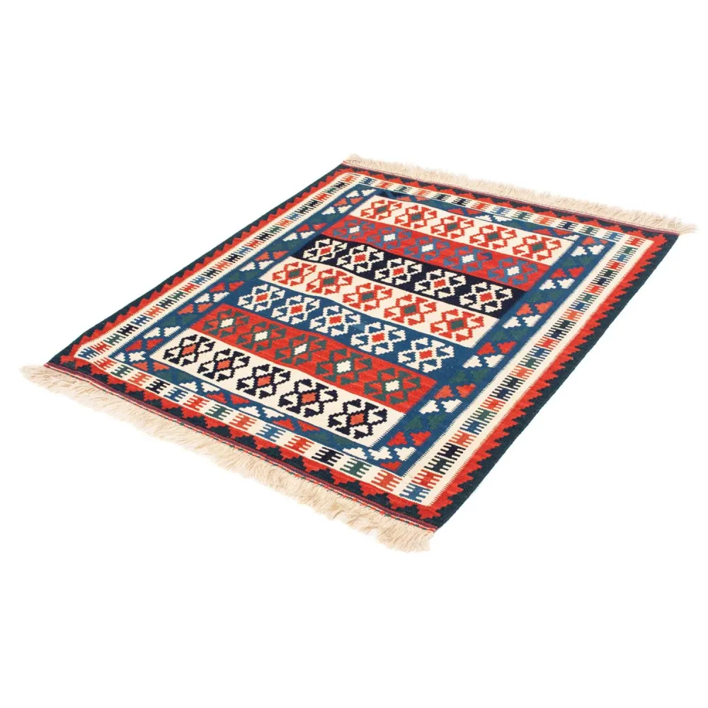 Kelim Teppich - Oriental 110 x 100 cm - blau
