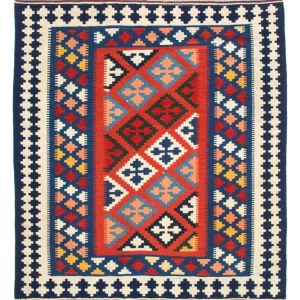 Kelim Teppich - Oriental 118 x 102 cm - blau