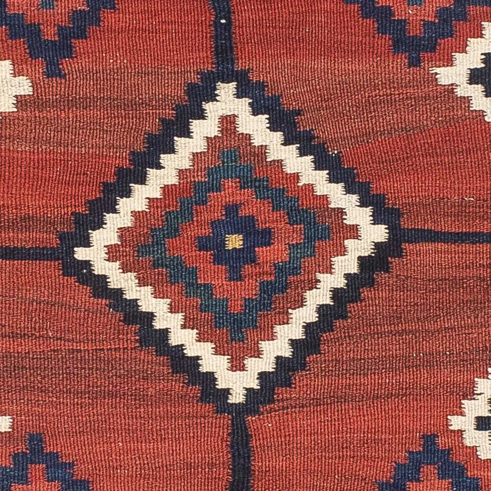 Kelim Teppich - Oriental 144 x 132 cm - dunkelrot
