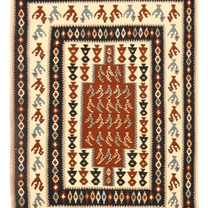 Kelim Teppich - Oriental - 145 x 111 cm - mehrfarbig