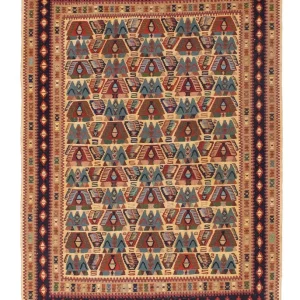 Kelim Teppich - Oriental 158 x 108 cm - hellbraun