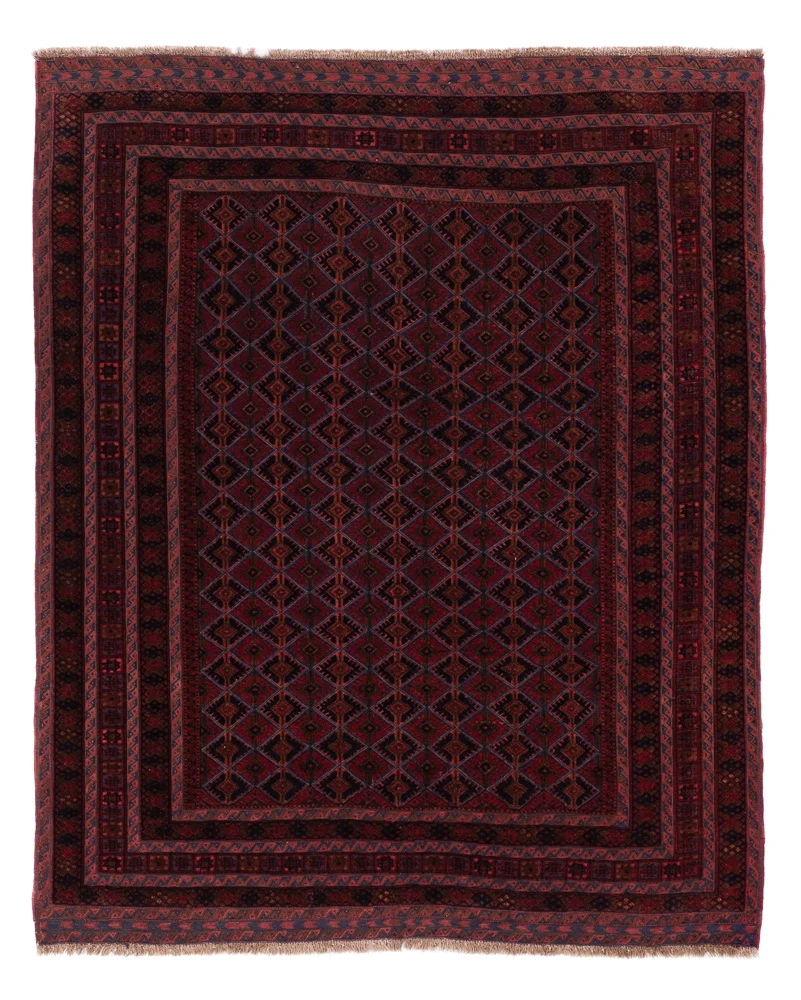 Kelim Teppich - Oriental - 186 x 147 cm - dunkelrot