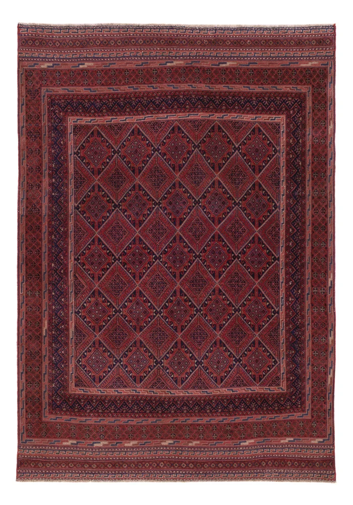 Kelim Teppich - Oriental - 190 x 132 cm - dunkelrot