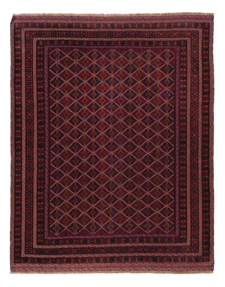 Kelim Teppich - Oriental - 191 x 150 cm - dunkelrot
