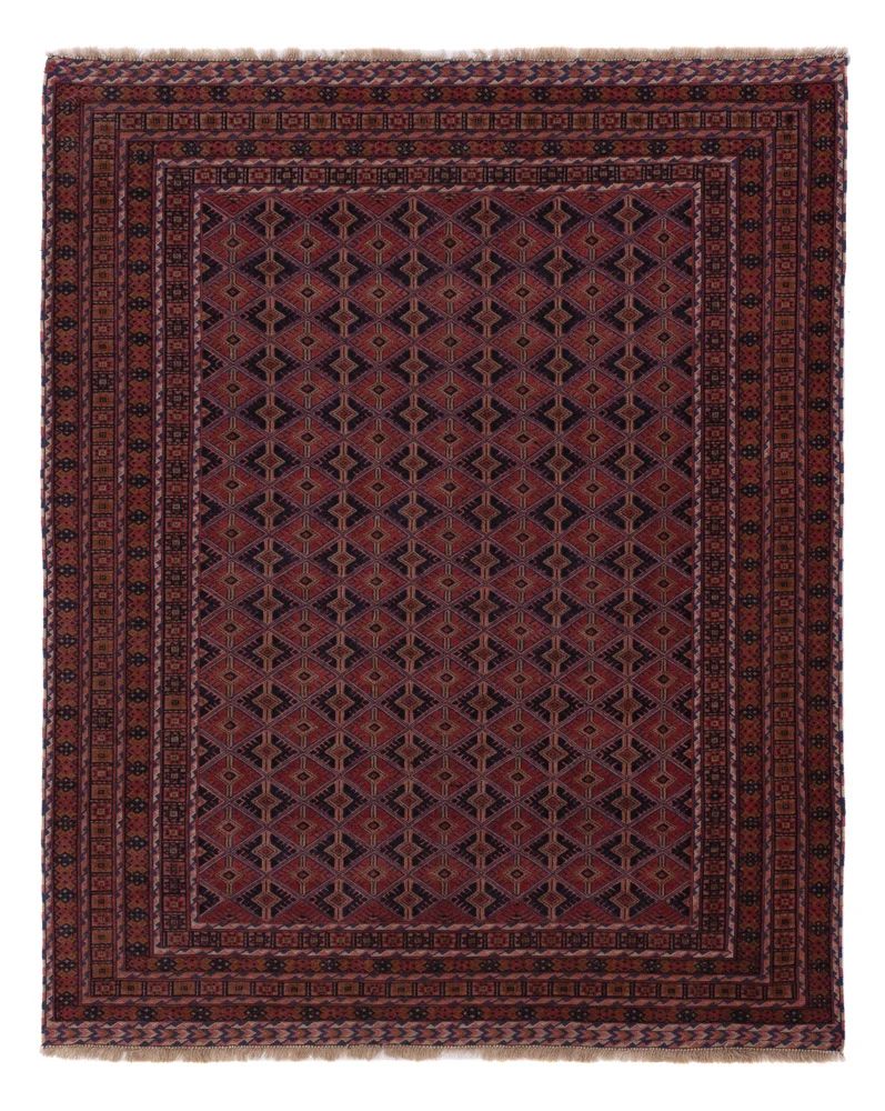 Kelim Teppich - Oriental - 193 x 155 cm - dunkelrot