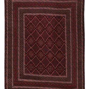 Kelim Teppich - Oriental - 198 x 139 cm - dunkelrot