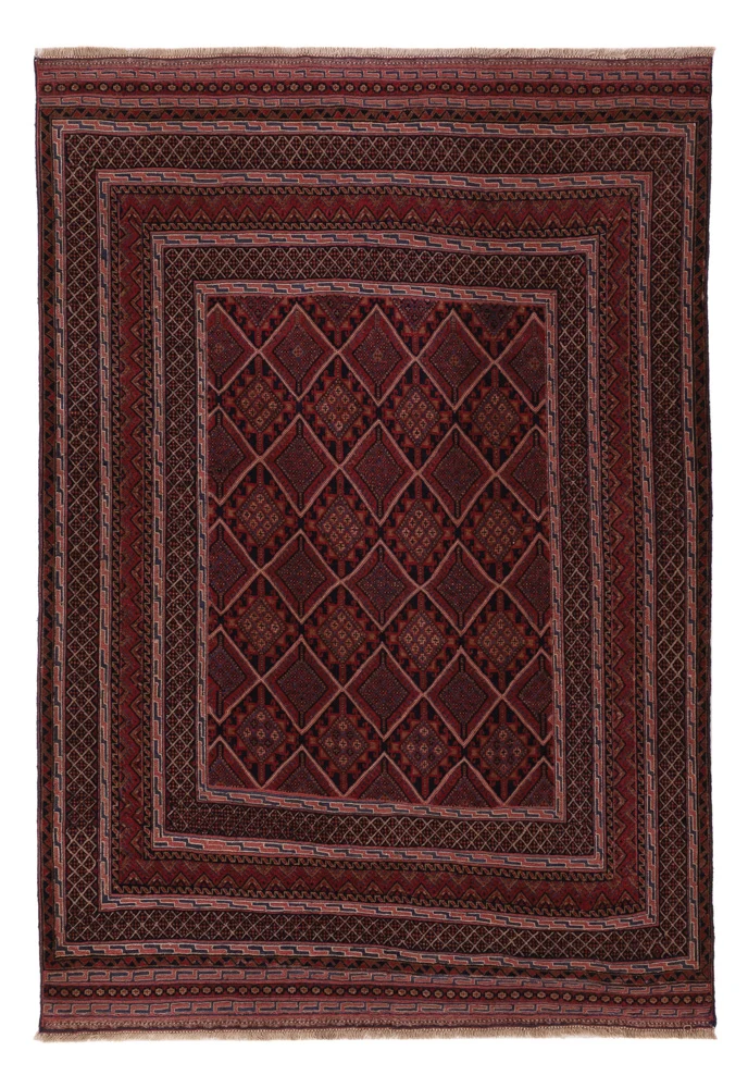Kelim Teppich - Oriental - 198 x 139 cm - dunkelrot