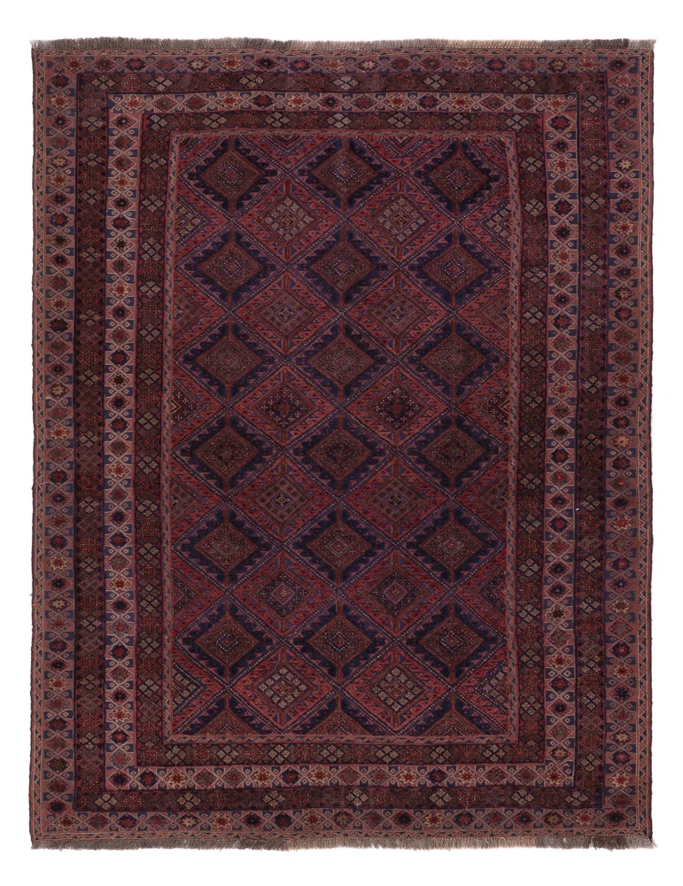 Kelim Teppich - Oriental - 198 x 156 cm - dunkelrot