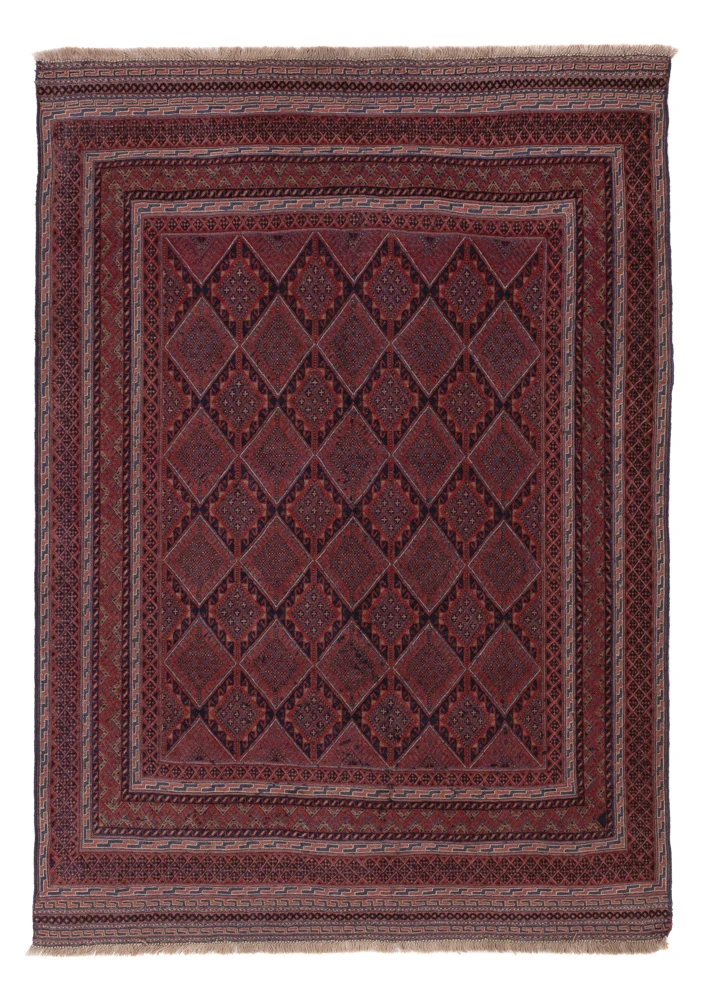 Kelim Teppich - Oriental - 200 x 139 cm - dunkelrot