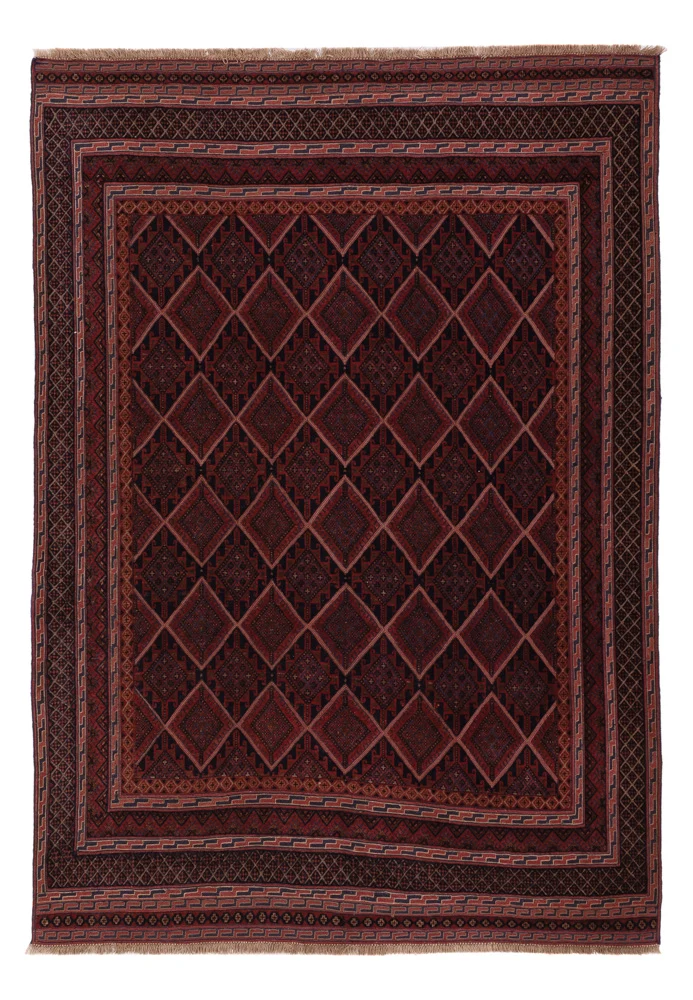 Kelim Teppich - Oriental - 203 x 140 cm - dunkelrot