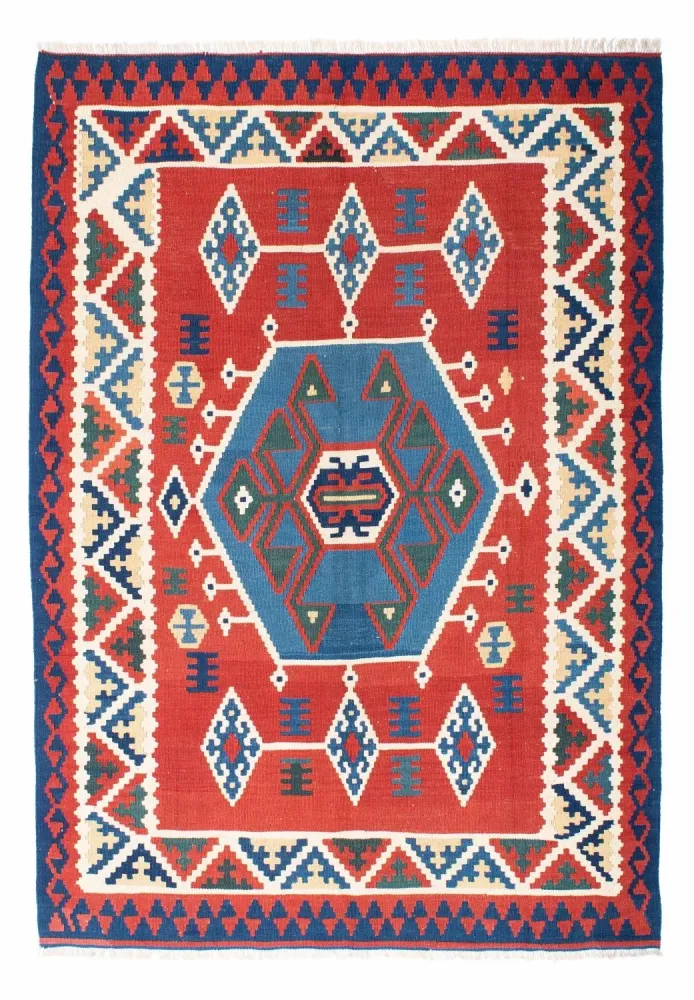 Kelim Teppich - Oriental 208 x 160 cm - rot