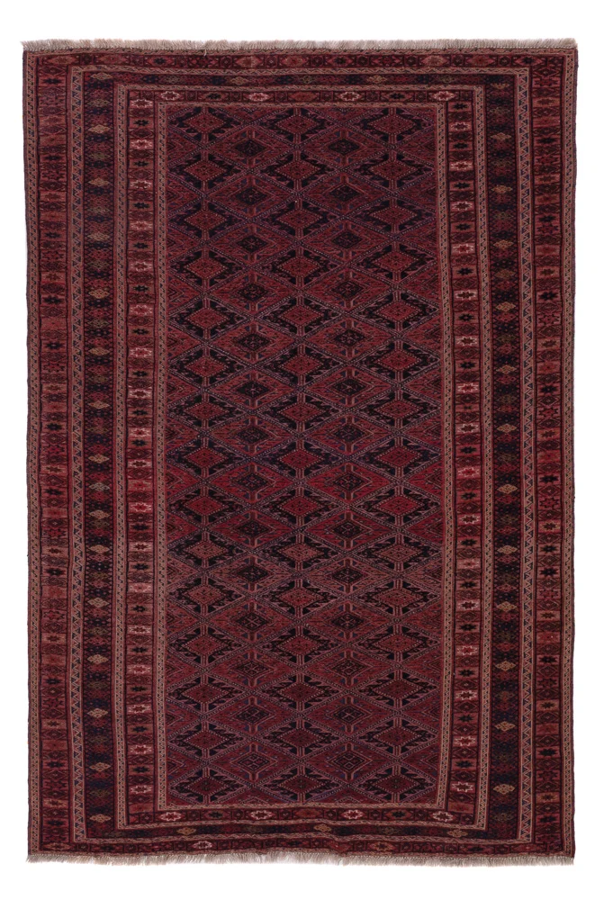 Kelim Teppich - Oriental - 221 x 146 cm - dunkelrot