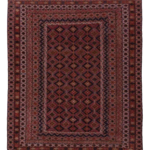 Kelim Teppich - Oriental quadratisch - 189 x 157 cm - dunkelrot