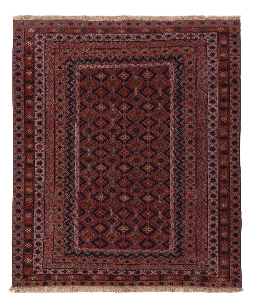 Kelim Teppich - Oriental quadratisch - 189 x 157 cm - dunkelrot